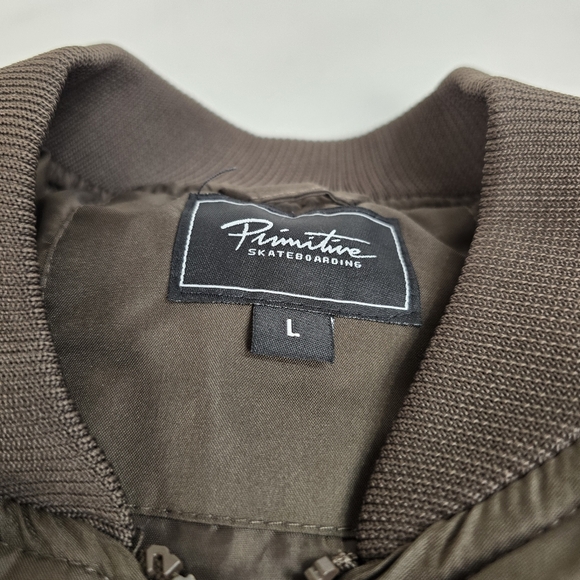 Primitive Skateboarding Brown Bomber Jacket Men's Size Large - Picture 2 of 6